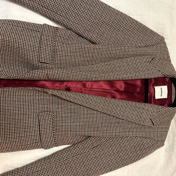 Sandro Houndstooth blazer with gold button - Picture 2 of 6